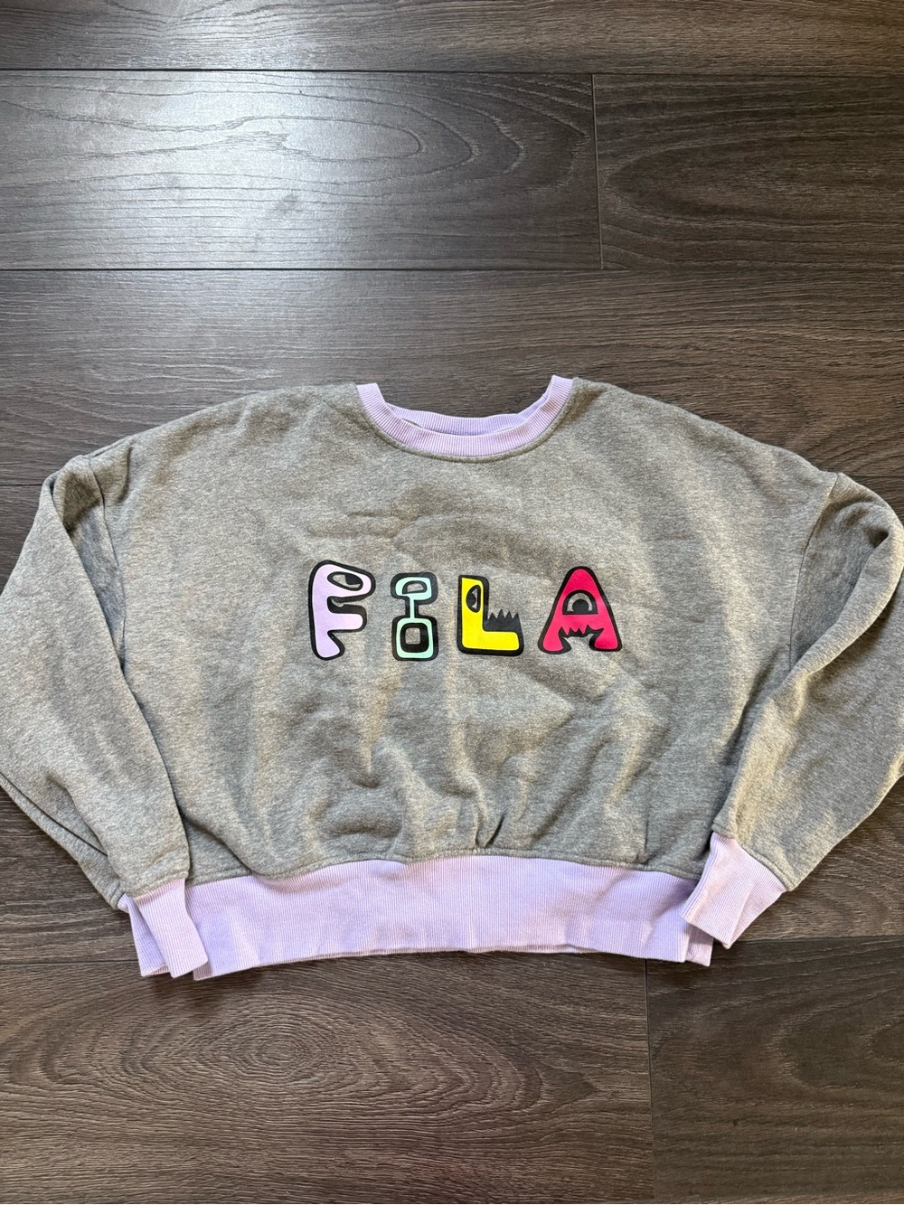 Fila Gray Crewneck Sweater with Multicolor Graphic